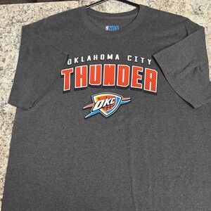 NBA Oklahoma City Thunder Gray Tee with Orange and White Graphics